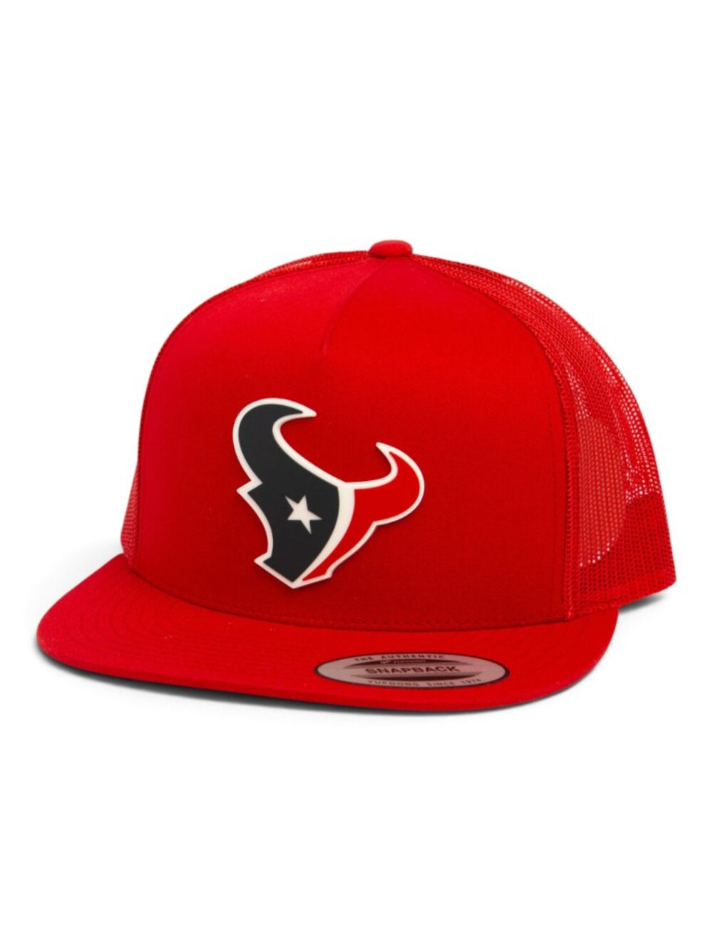Houston Texans 3D YP Snapback Flat Bill Trucker Hat- Red